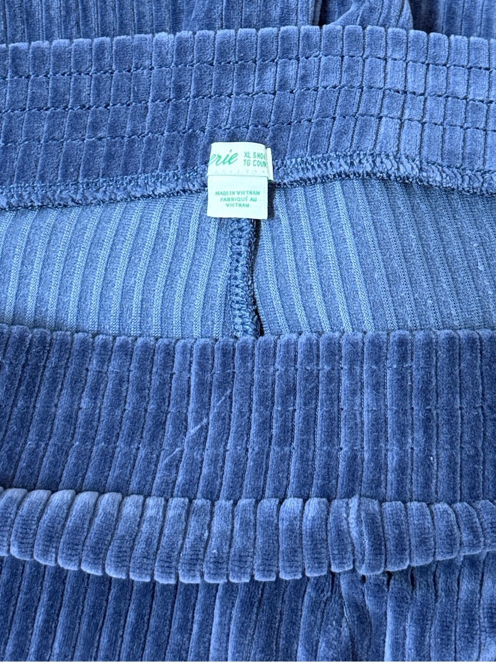 Aerie Blue Groove-On Velour High Waisted Flare Ribbed Pants - Picture 3 of 8